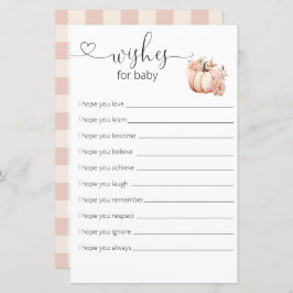 Fall Boho Pumpkin Baby Shower Önskemål för Baby