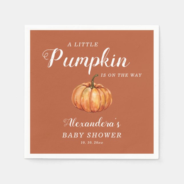 Fall Boho Pumpkin Baby Shower Pappersservett (Framsidan)