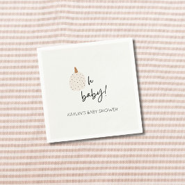 Fall Boho Pumpkin Oh Baby Shower Anpassningsbar Na Pappersservett