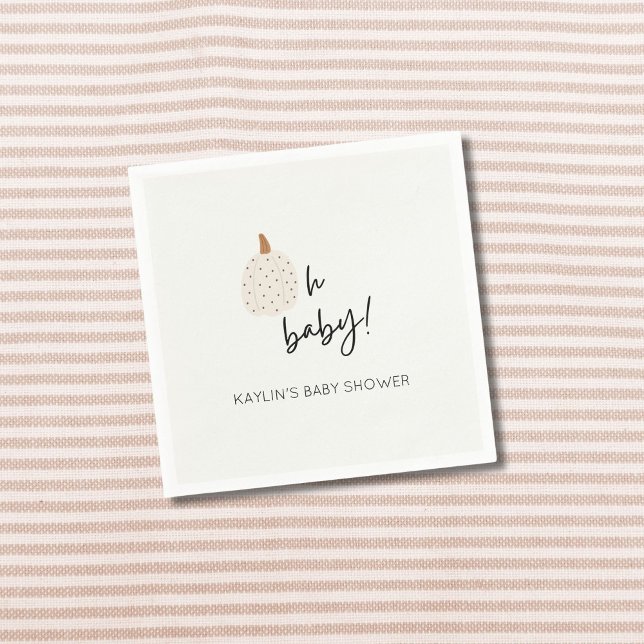 Fall Boho Pumpkin Oh Baby Shower Anpassningsbar Na Pappersservett (Skapare uppladdad)