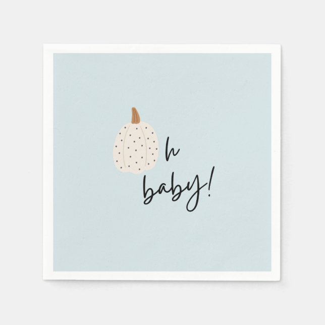 Fall Boho Pumpkin Oh Baby Shower Napkin Pappersservett (Framsidan)