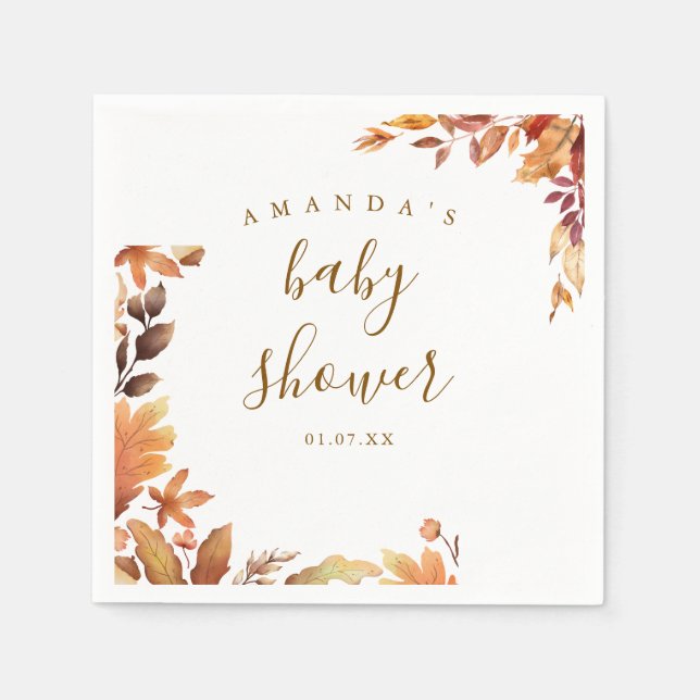 Fall boho Rustic Baby Shower Pappersservett (Framsidan)