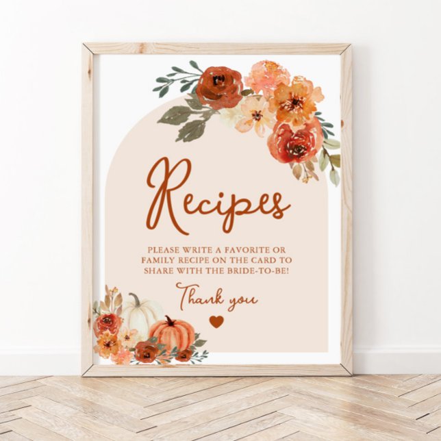 Fall Boho Terracotta Pumpkin Möhippa Recipes Poster (Skapare uppladdad)