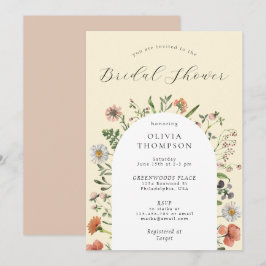 Fall Boho Vår Wildblomarch Möhippa Inbjudningar