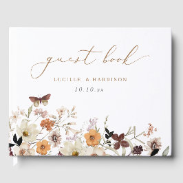 Fall Boho Vild Flowers Bröllop Gästböcker