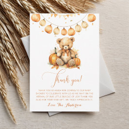 Fall boho Watercolor Bear Baby Shower Tack Kort