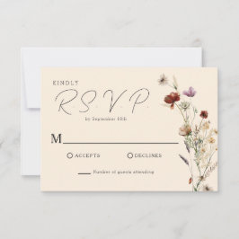 Fall Boho WildblomBröllop OSA Kort