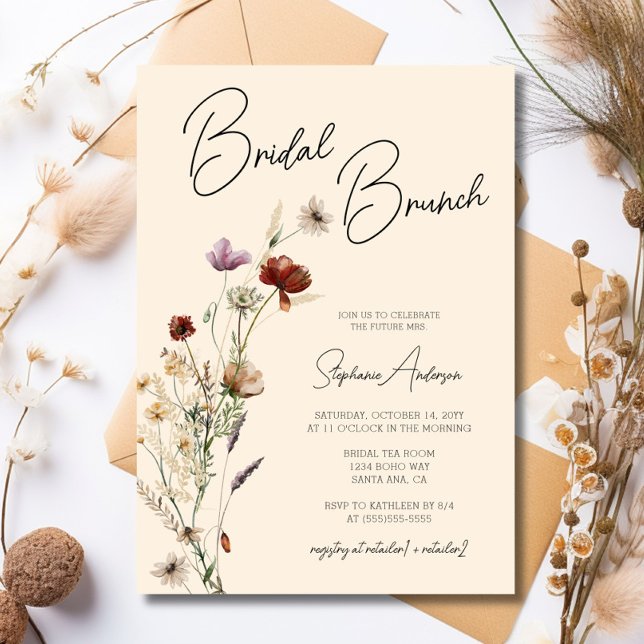 Fall Boho WildblomMöhippa Brunch Inbjudningar (Skapare uppladdad)