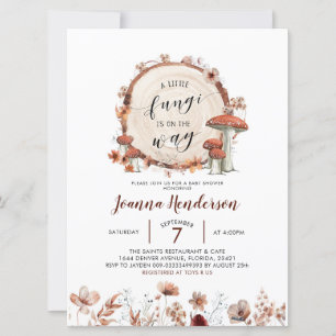 Fall Boho Woodland Fungi Baby Shower-inbjudan Inbjudningar