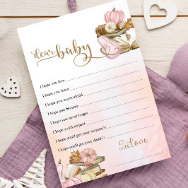 Fall Bok Theme Baby Shower Önskemål för Baby-spel