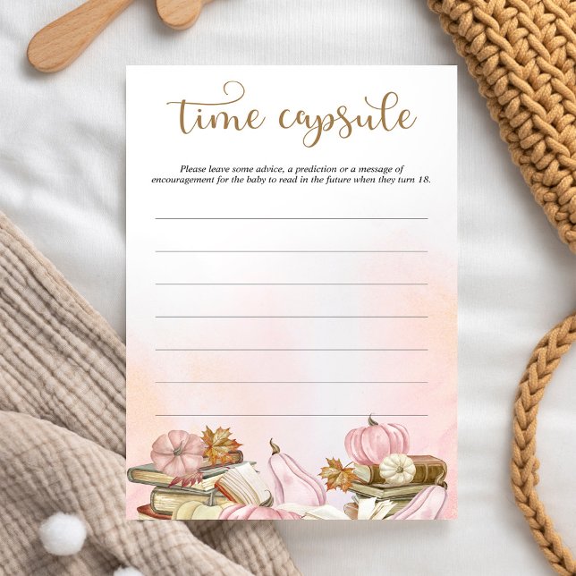 Fall Bok Theme Rosa Baby Shower Game Time Capsule (Skapare uppladdad)