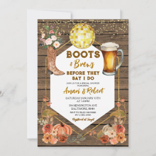 Fall Boots & Brews Western Beer Möhippa Inbjudningar