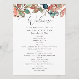 Fall Botanical Wedding | Watercolor Berry Leaves Program