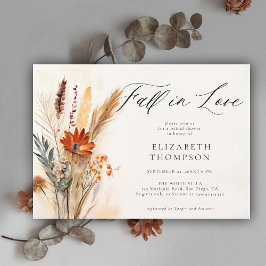 Fall Bouquet Romantic Boho Blommigt Möhippa Inbjudningar