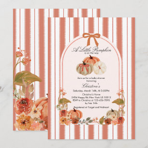 Fall Bow Boho Pumpkin Babyduschen Inbjudningar