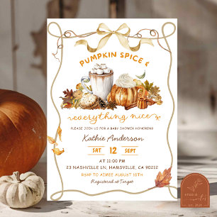 Fall Bow Coquette Pumpkin spice Inbjudningar
