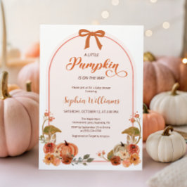 Fall Bow Little Pumpkin Girl Shower Inbjudningar