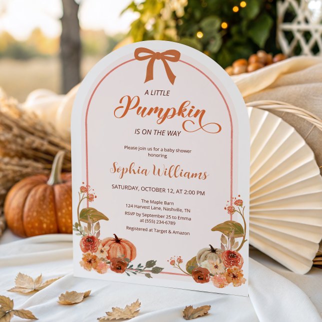 Fall Bow Little Pumpkin Girl Shower Inbjudningar (Skapare uppladdad)