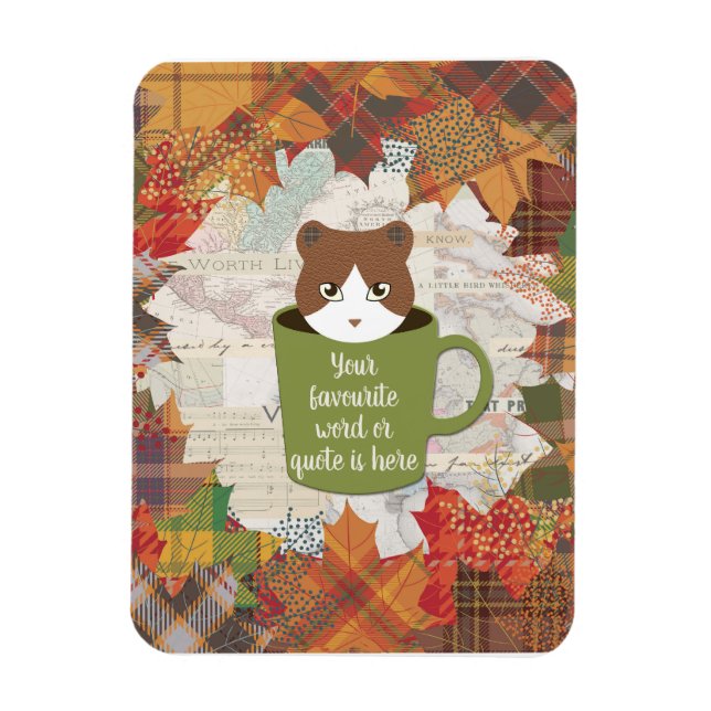 Fall Break Cat Flexible Photo Magnet (Vertikal)