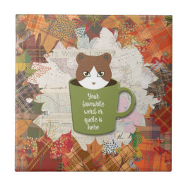 Fall Break Cat Kakelplatta