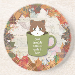 Fall Break Cat Sandstone Drink Underlägg