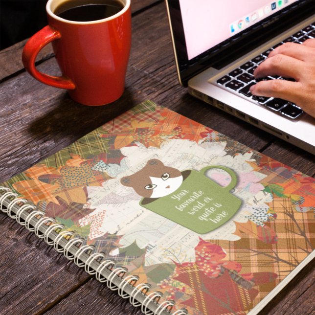 Fall Break Cat Spiral fotopatbok för anteckningsbo Anteckningsbok (Fall Break Cat Spiral Photo Notebook)