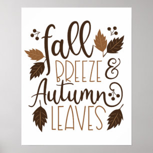 Fall Breeze Höst löv Poster
