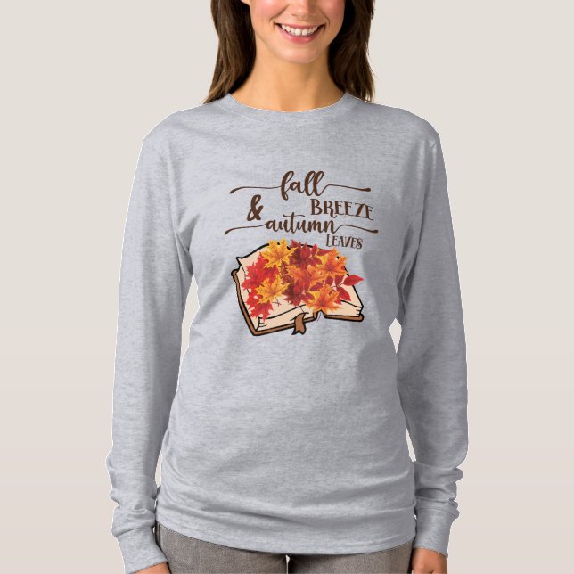 Fall Breeze Höst löv T Shirt (Framsida)