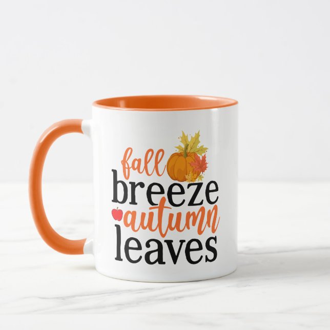 Fall Breeze Höst löv Wordart Mugg (Vänster)