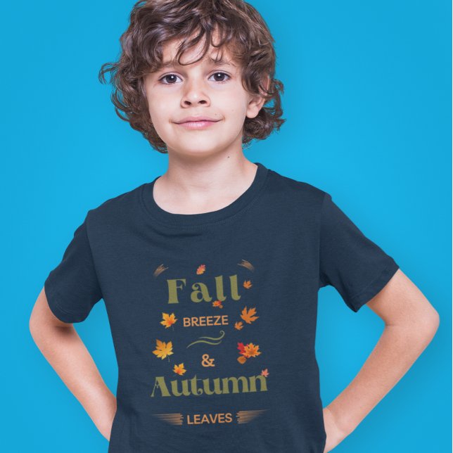 Fall Breeze och Höst löv Design T Shirt (Skapare uppladdad)