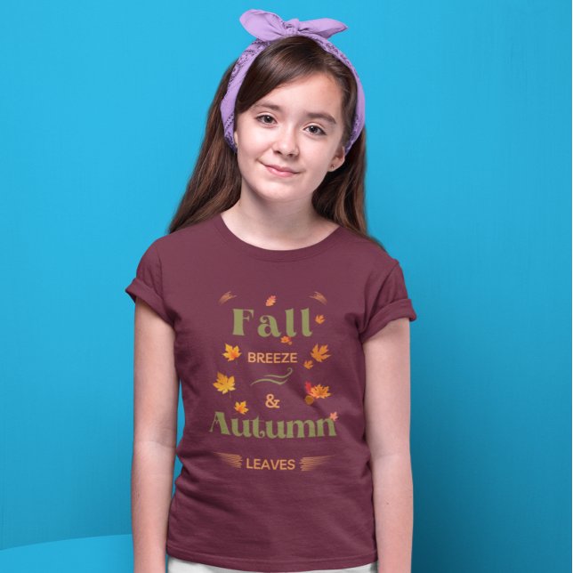 Fall Breeze och Höst löv Design T Shirt (Skapare uppladdad)