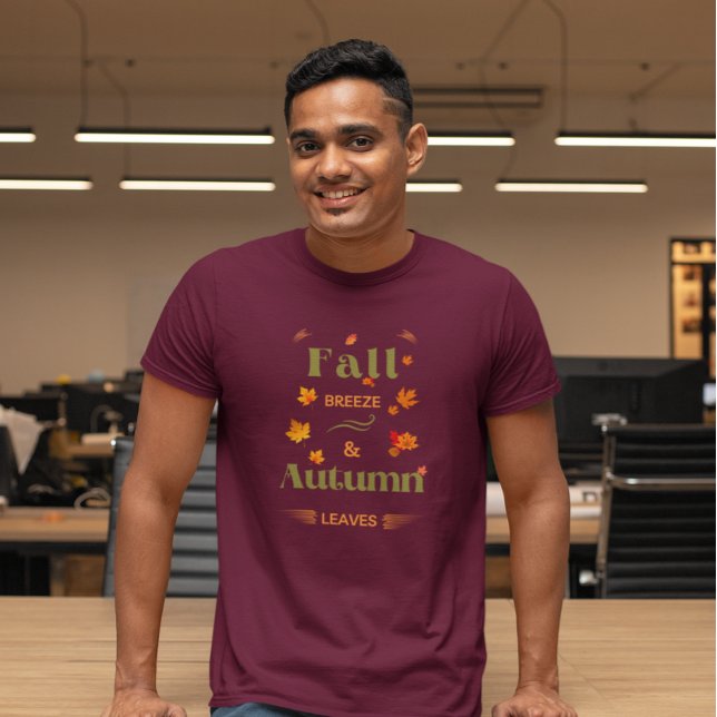 Fall Breeze och Höst löv Design T Shirt (Skapare uppladdad)