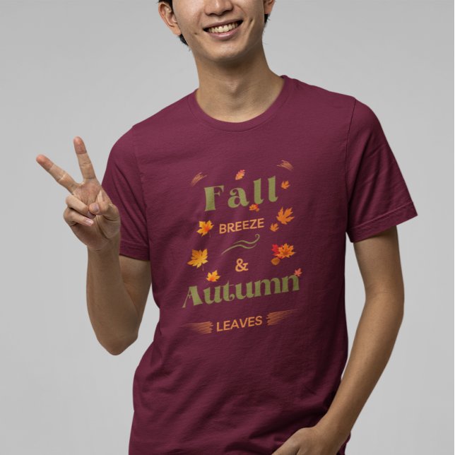 Fall Breeze och Höst löv Design T Shirt (Skapare uppladdad)
