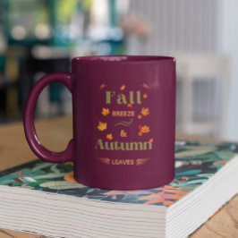 Fall Breeze och Höst löv Design Två-Tonad Mugg