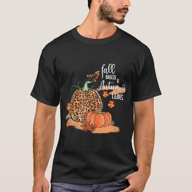 Fall Breeze och Höst löv Pumpkin Spice T Shirt (Framsida)