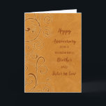 Fall Brother och syster i advokatfirandet Kort<br><div class="desc">Lycklig bröllop-årskort för bror och syster i juridik med höst löv mönster,  och hjärtligt omvänt.</div>