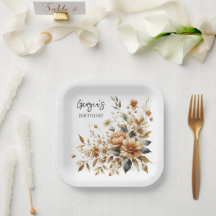 Fall Brown Blommigt Elegant födelsedagsfest