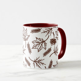 Fall Brown Löv kontur 2-ton Mugg