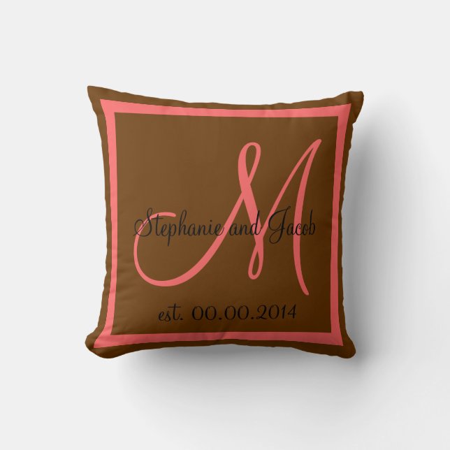Fall Brown och Ro Rosa Bröllop keepsakudde Kudde (Framsida)