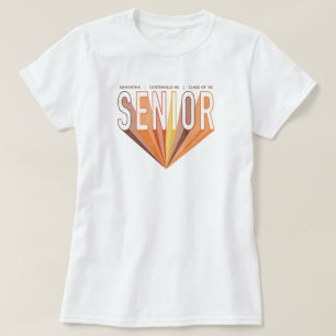 Fall Brown Pencil Sketch Senior Radior Brev T Shirt