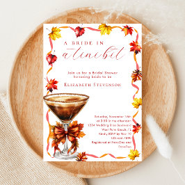 Fall Brud I En Liten Grand Martini Bridal Shower Inbjudningar