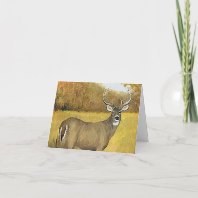 Fall Buck Art Notecard Kort (Framsida)