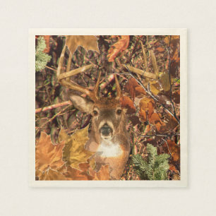 Fall Buck i Camo White Svan Hjort Pappersservett