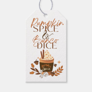 Fall Bunco Gift Märkre - Pumpkin Spice Tack Märkre Presentetikett