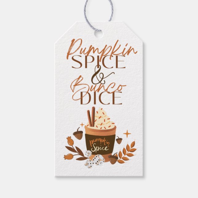 Fall Bunco Gift Märkre - Pumpkin Spice Tack Märkre Presentetikett (Framsidan)