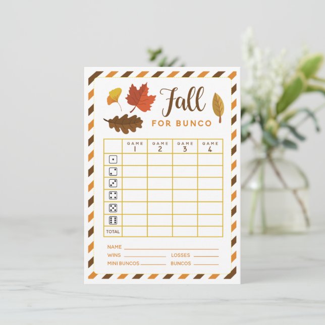 Fall Bunco-kort Augusti-oktober-tema Inbjudningar (Stående Fram)