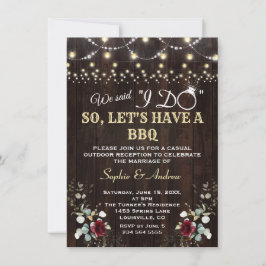 Fall Burgundy Blommigt Ljus när jag gör BBQ Inbjudningar