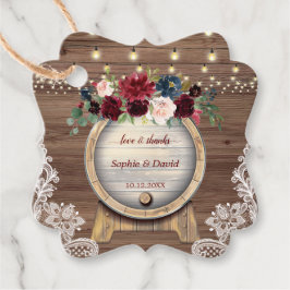 Fall Burgundy Blommigt Vin Barrel Vineyard Bröllop Gåvor Etiketter