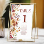 Fall Burgundy Brown Beige Blommigt Flower Bröllop Bordsnummer<br><div class="desc">Detta är ett Fall Burgundy Brown Beige Blommigt Flower Bröllop Bordsnummer w/ Namn!</div>