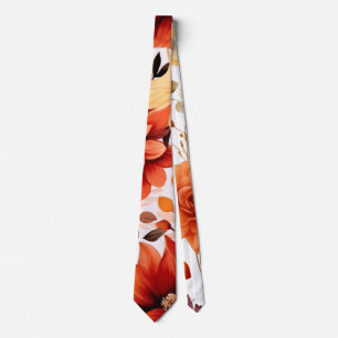 Fall Burgundy Orange Blommigt Bröllop Marskalkar Slips